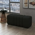 thumbnail image 2 of WHI Contemporary Boucle Fabric Large Ottoman Bench Black, 2 of 6