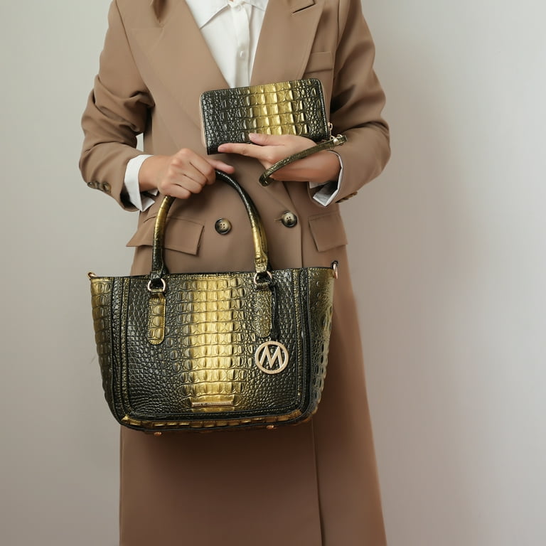 MKF Collection Aphelia Women's Satchel Bag with Wallet, Two-Tone