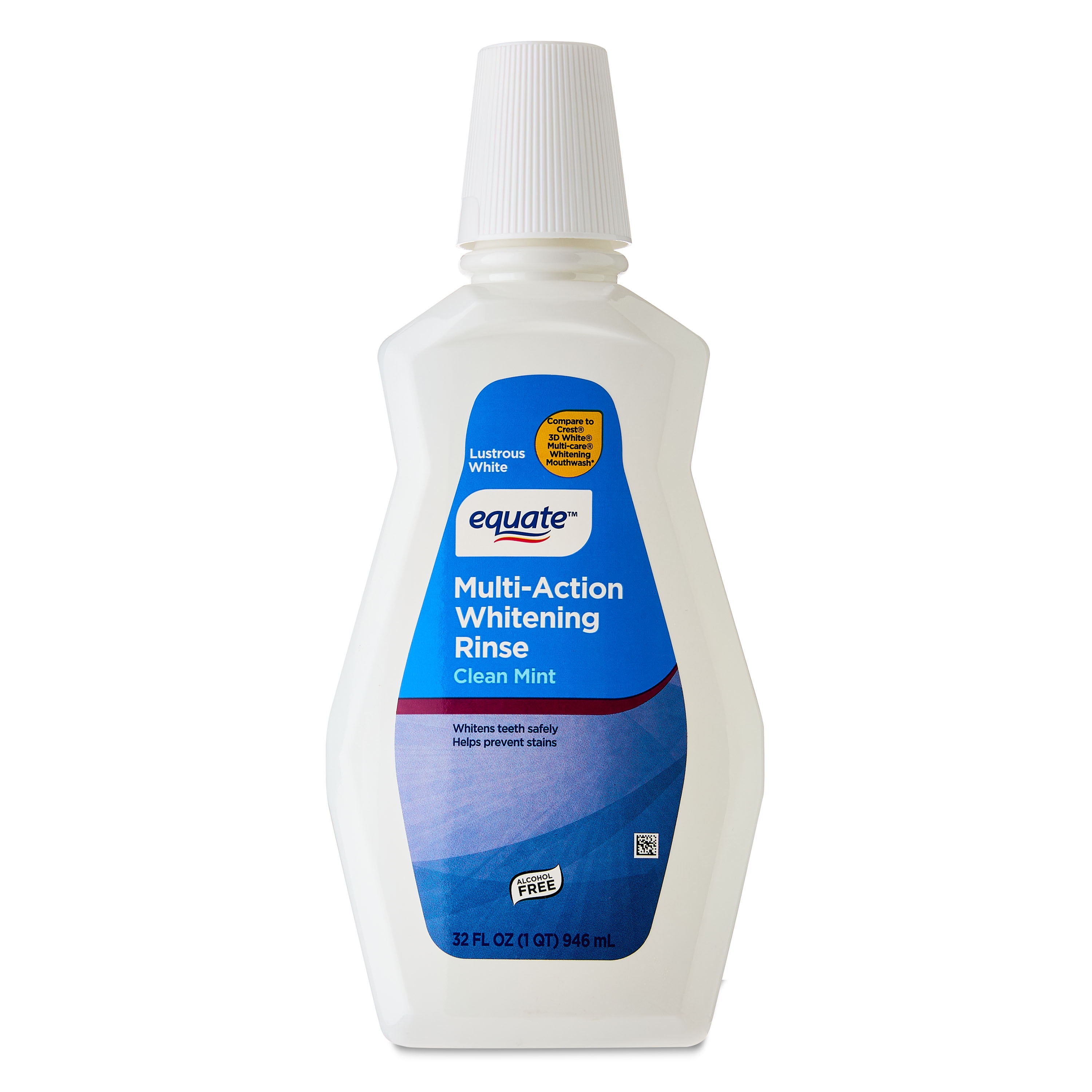 (4 pack) Equate Multi-Action Whitening Rinse, Clean Mint, 32 fl oz