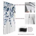 thumbnail image 6 of Navy Blue Eucalyptus Blackout Curtains for Bedroom/Living Room, Pinch Pleated Black Out Curtains, Watercolor Spring Weeping Botanical Room Darkening Window Drapes with Hooks 2 Panels, 39"x70", 6 of 8