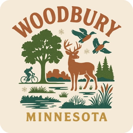 Woodbury Minnesota Keepsakes Souvenir Vinyl Sticker – Destination Travel Keepsake Collectible (4-Inches Wide)