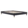 thumbnail image 3 of Pemberly Row Modern Performance Velvet King Platform Bed Frame in Charcoal, 3 of 7