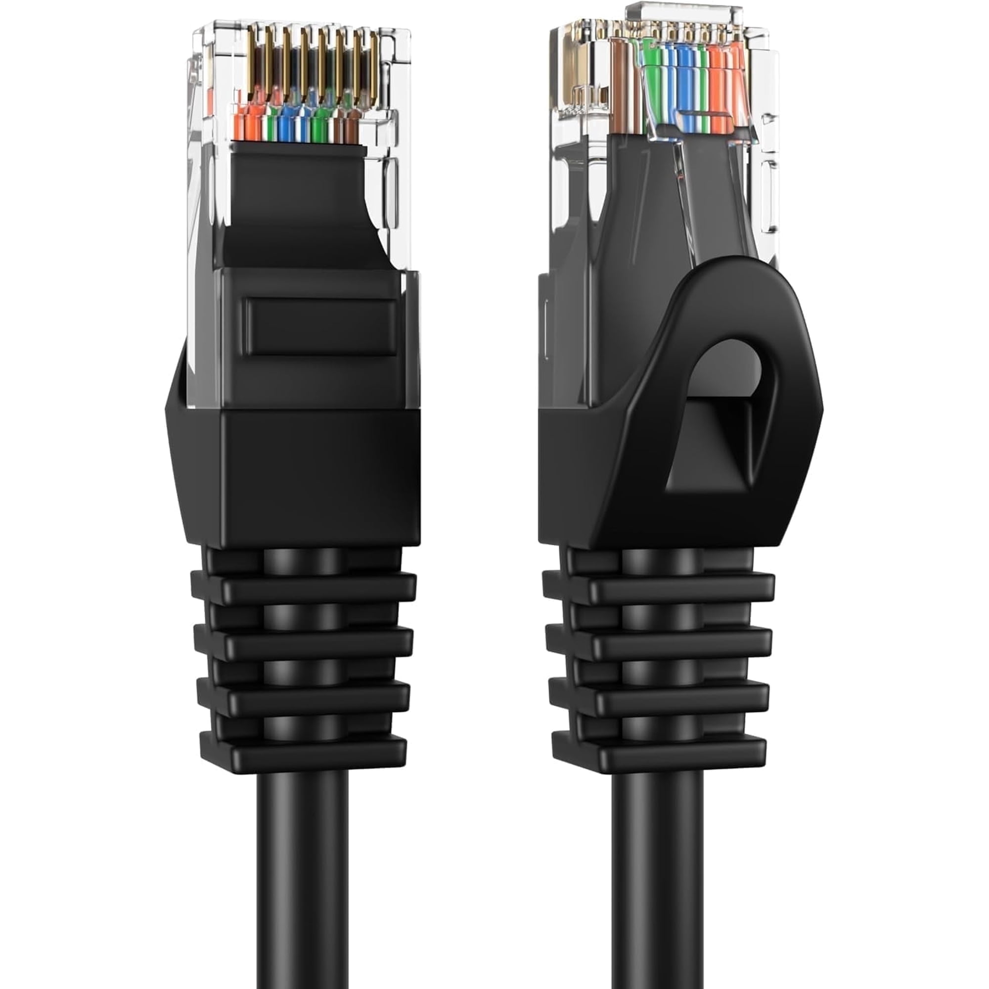 Cat6 1.5ft Network Ethernet Patch Cable, 550Mhz Internet Wire, For Router, Modem, PC, Laptop, TVs, Printer Cord, Consoles, Copper-Clad Aluminum, Black, Cables Direct Online