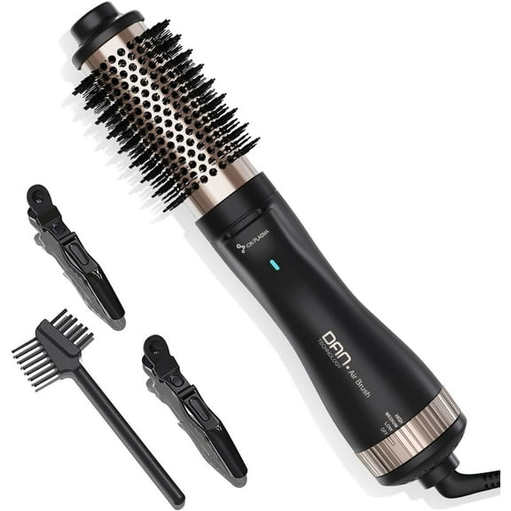 DAN Technology Ionic Hair Dryer Brush 4 in 1, Hot Air Brush Set for Short Hair Volumizer Blow Dryer Brush Hair Styler Fast Drying Curling