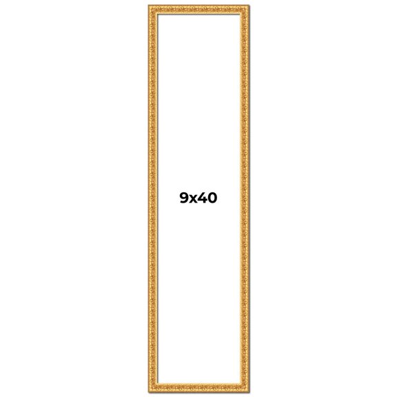 9x40 Frame Gold Real Wood Picture Frame Width 1 inches | Interior Frame Depth 0.5 inches | Edwina