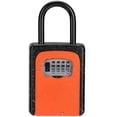 thumbnail image 1 of Key Lock Box, 4 Digit Combination Key Storage Lock Box with Resettable Code, Portable Key Safe Box for Door Knob, Realtors, Contractors-Orange, 1 of 7