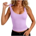 thumbnail image 2 of Women's Summer Classic V-Neck Camisole with Chest Pad Wide Strap Slim Fitting Sleeveless Tank Tops for Layering Casual M, 2 of 5