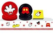 Mickey Party Supplies, Mickey theme party birthday party supplies ,includes 20 plates, 20 napkins and 1 tablecloth