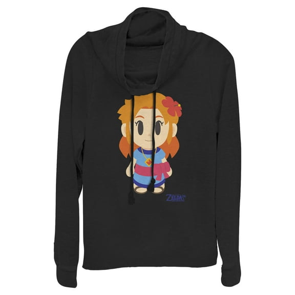 Junior's Nintendo Legend of Zelda Link's Awakening Marin Avatar  Cowl Neck Sweatshirt Black Large