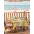 thumbnail image 2 of Outdoor Tablecloth with Umbrella Hole for Patio/Picnic/Party/Camping, Yellow Khaki Boho Waterproof Table Cloth Rectangle Table Cover Washable, Vintage Ethnic Tribe Abstract Art (60"x 102"), 2 of 8