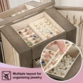 thumbnail image 4 of Emfogo Jewelry Box for Women, 5 Layer Large Wood Jewelry Boxes & Organizers for Necklaces Earrings Rings Bracelets, Rustic Jewelry Organizer Box with Drawers and Mirror(Weathered Gray), 4 of 5