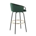 thumbnail image 6 of Claire Contemporary Glam Barstool In Black Metal And Emerald Green Velvet With Gold Metal Footrest - Set Of 2, 6 of 8