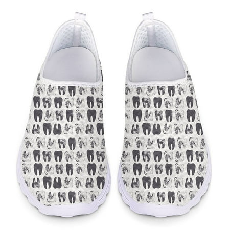 

Penny Loafers Women Sneakers Cute Dentist Dental Equipment Print Summer Mesh Women s Slip On Shoes Breath Woman Flats Footwear
