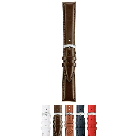 Morellato Twingo Genuine Leather Watch Strap - Dark Brown - 16mm - Chrome-plated Stainless Steel Buckle - PERFORMANCE Collection