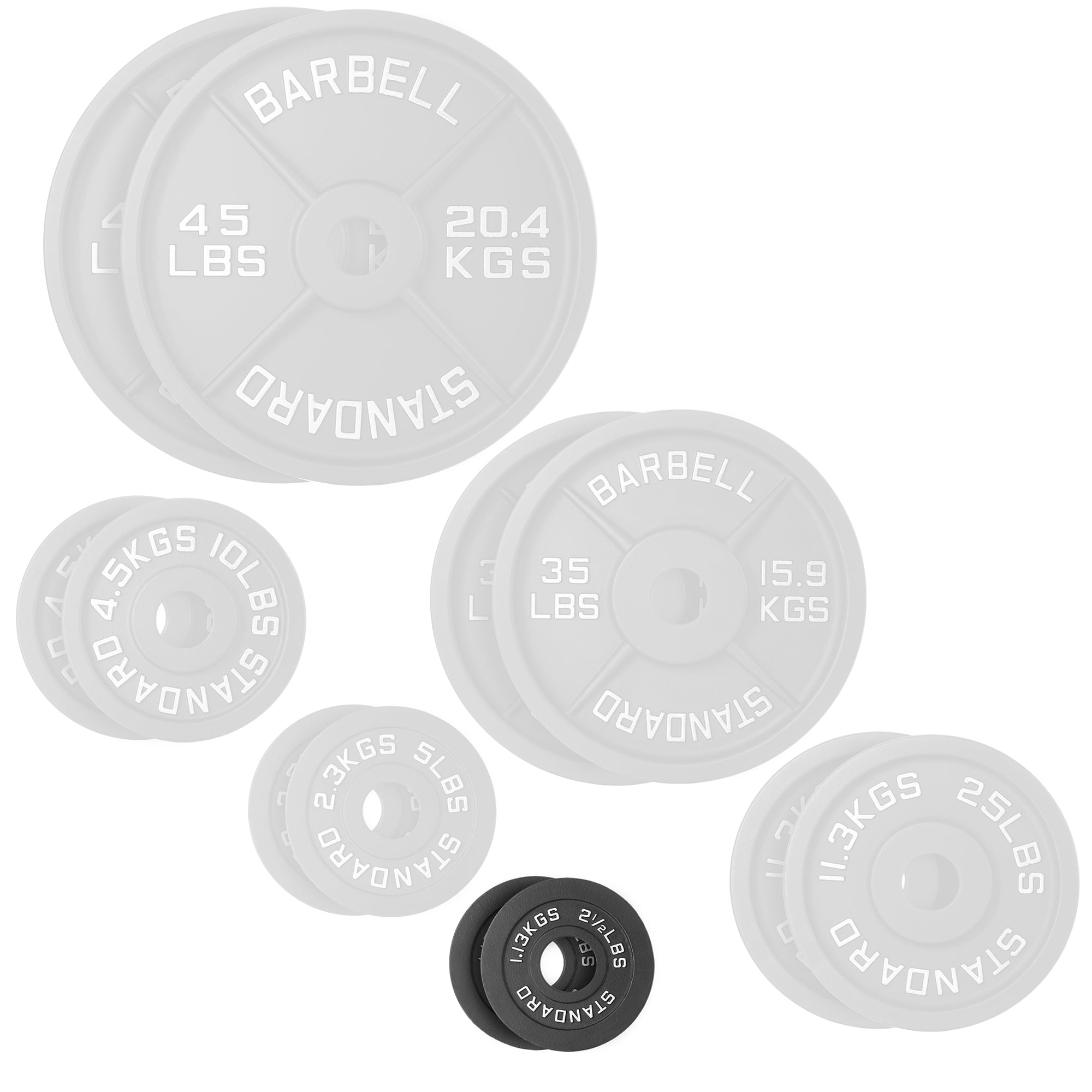 Philosophy Gym Set of 2 Standard Cast Iron Olympic 2-inch Weight Plates (2.5 LB each)
