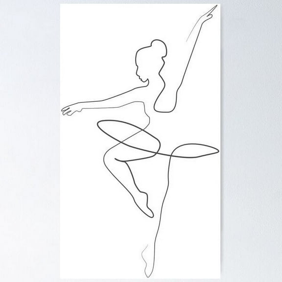 Ballerina Line Art Female Poster Wall Art, Modern Wall Decor For Living Room Bedroom, 8x12 UNFRAMED