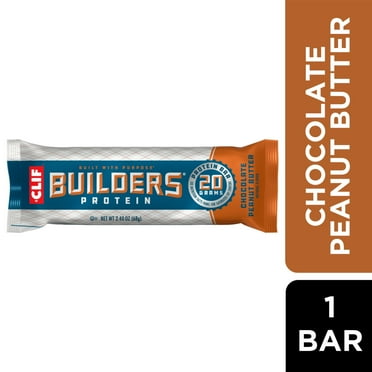 CLIF BUILDERS Protein Bar Chocolate Peanut Butter Flavor, Plant Protein, Gluten Free Bar, 1ct