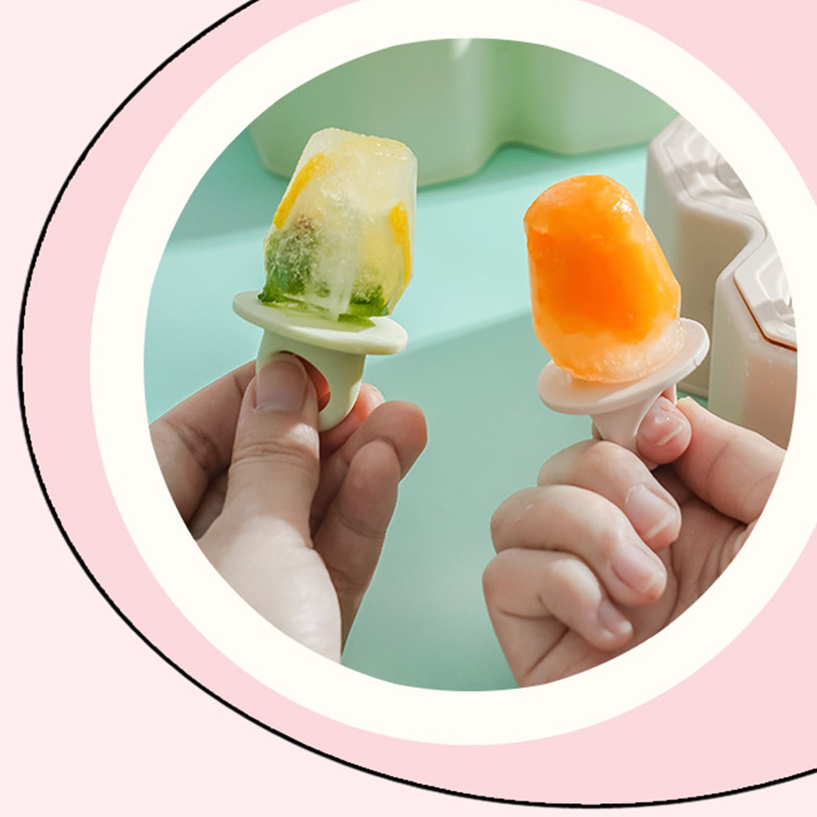 SDJMa Popsicles Molds - Small Ice Pop Moulds for Kids, Easy Release Ice  Cream Mold Box, Reusable Popsicle Stick with Drip-Guards for Homemade