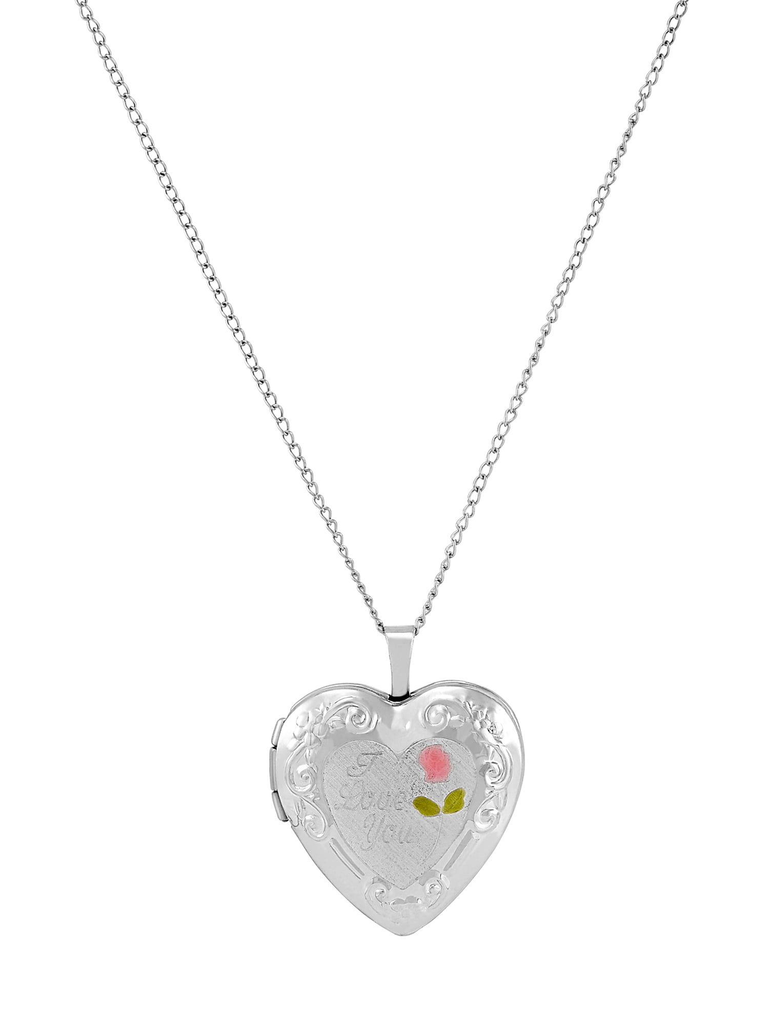 STERLING SILVER NECKLACE LOVE HEART CHARM PENDANT CRYSTAL GIFT FOR HER LOCKET