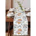 thumbnail image 4 of Thanksgiving Table Runner 120 Inches Long for Dining Table Decor,Orange Blue Pumpkin Autumn Fall Leaf Burlap Linen Farmhouse Table Runner Coffee Table Runners Dresser Scarf for Kitchen Party Holiday, 4 of 8
