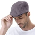 thumbnail image 4 of Lispipm Mens Beret Retro Newsboy Cabbie Flat Cap Soft Stretch Fit Men Hats for Outdoor Warmth and Sun Shading Grey, 4 of 6