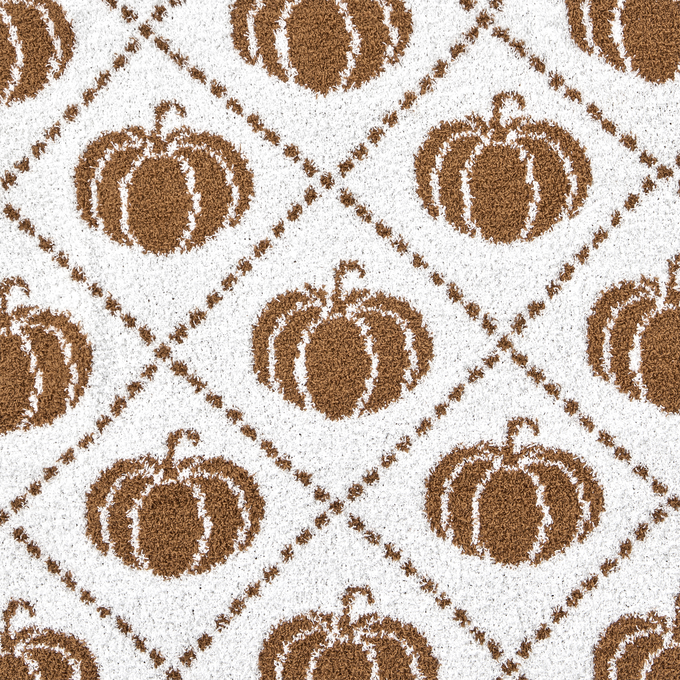 My Texas House White/Ginger Cozy Knit Pumpkin Throw, 50" x 60"