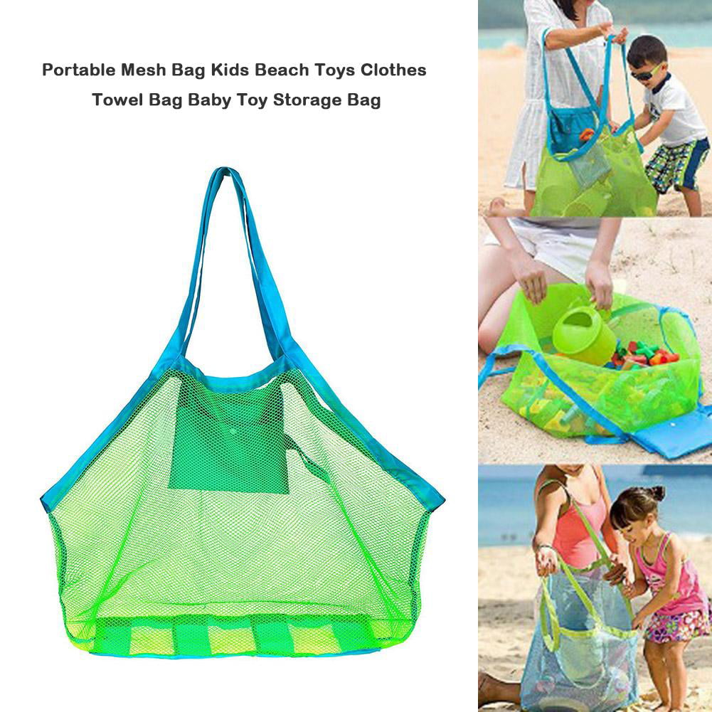 Portable Mesh Bag Kids Beach Toys Clothes Towel Bag Baby Toy Storage Bag