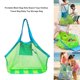 thumbnail image 2 of Mochila portátil de malla Ehuebsd bolsa de almacenamiento de juguetes de playa grande plegable duradera con cordón, 2 of 8