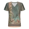 thumbnail image 5 of Youyipin Womens Tops Puff Short Sleeve V Neck Victorian T Shirts Loose Fit Blouses Business Casual Tops For Women, 5 of 6