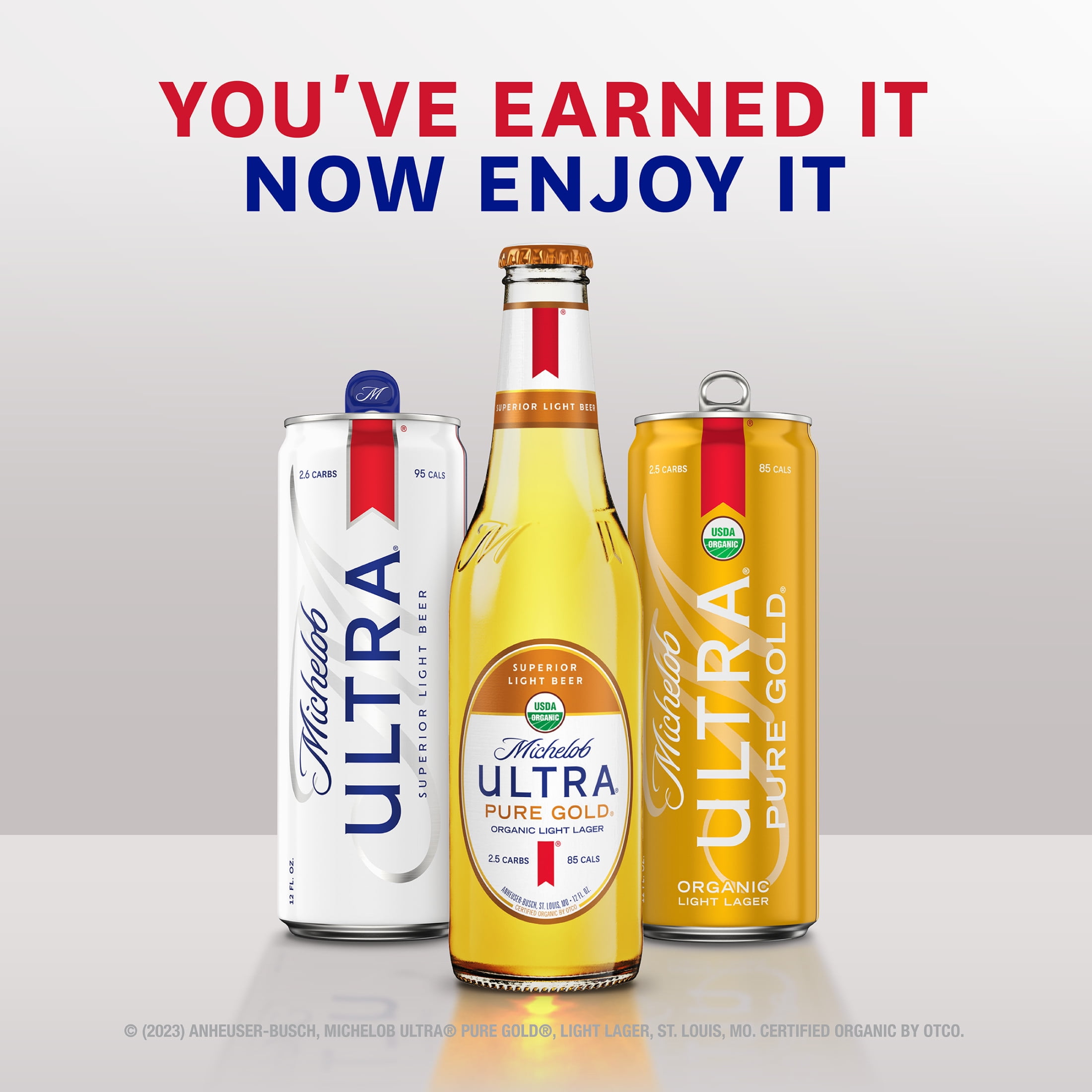 Michelob ULTRA Pure Gold Organic American Lager Beer 18 pack 12 fl oz Glass Bottles 3.8% ABV