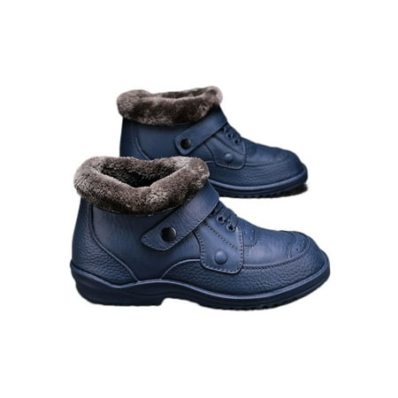 

Gomelly Mens Slip Resistant Booties Lightweight Magnetic Outdoor Travel Comfort Removable Lining High Calf Boot Blue 11