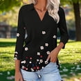 thumbnail image 7 of Jsaierl 3/4 Sleeve Tops for Women Summer V Neck Shirts Trendy Print Petite Blouses Classic Elegant Tunic Top S-2XL, 7 of 7