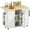 White, variant on HOMCOM Kitchen Island with Drop Leaf Kitchen Cart with Pantry Cabinet Black