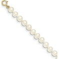 thumbnail image 2 of 14K Yellow Gold 4-5mm White Near Round Freshwater Cultured Pearl Necklace (12 X 4.5) Made In Canada xf451-12, 2 of 5