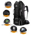thumbnail image 2 of PACOLO Lightweight Hiking Backpack with Rain Cover Waterproof 60L Backpacking Backpacks, Black, 2 of 9