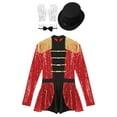 thumbnail image 3 of Zaldita Womens Ringmaster Leotard Dress Circus Ring Leader Outfit Master Lion Tamer Fancy Dress Bodysuit Red L, 3 of 6