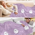 thumbnail image 5 of 70x55 Inches Glow in The Dark Blanket Cozy Throw Camping Blankets for Home and Outdoor Use Cute Pastel Ghost and Bows, 5 of 8