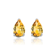 thumbnail image 5 of 14K Solid White Gold Yellow Orange Citrine Studs Pear Teardrop Gemstone Solitaire Earrings November Birthstone Jewelry, 5 of 10