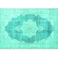 thumbnail image 1 of Ahgly Company Machine Washable Indoor Rectangle Persian Turquoise Blue Traditional Area Rugs, 5' x 7', 1 of 4