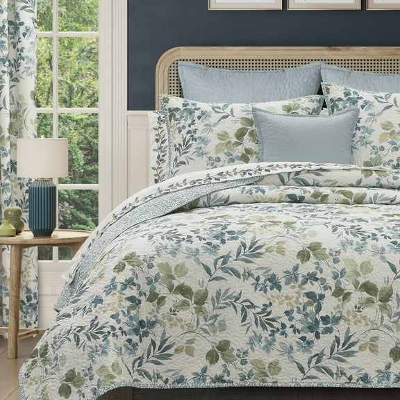 Evergreen Blue Quilt Set Twin