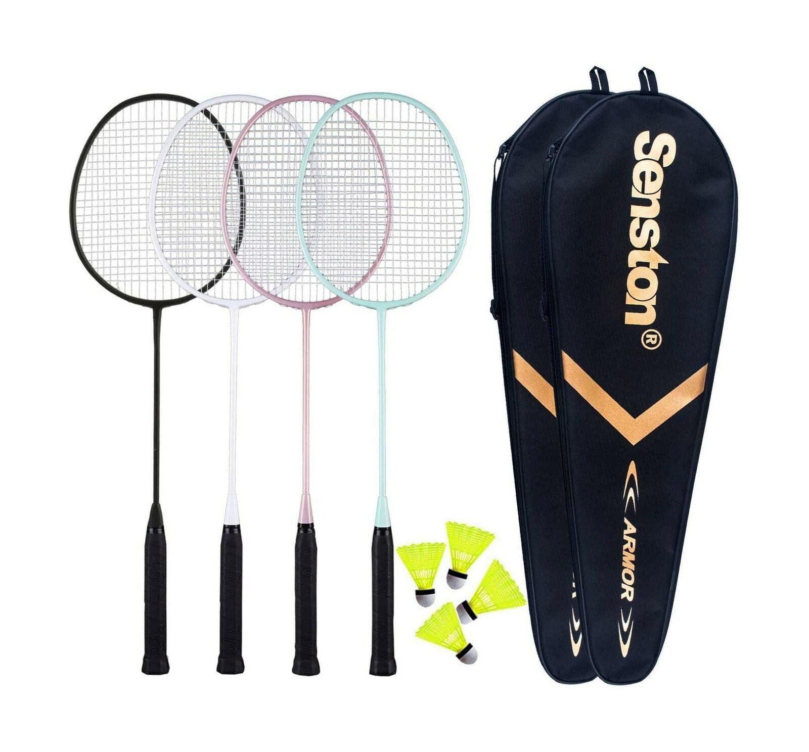 Complete Badminton Set with Net for Starter, Details about    Badminton Rackets Set of 4 