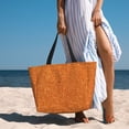thumbnail image 5 of Large Beach Bags Water-resistant Sandproof - Orange Glitter Cute Beach Tote Bags for Women with Zipper, 5 of 6