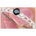 thumbnail image 3 of Rosec Jewels Black Spinel Promise Ring with Diamond Side Stones (0.50 CT, AAA Grade), 14K White Gold, US 3.00, 3 of 8