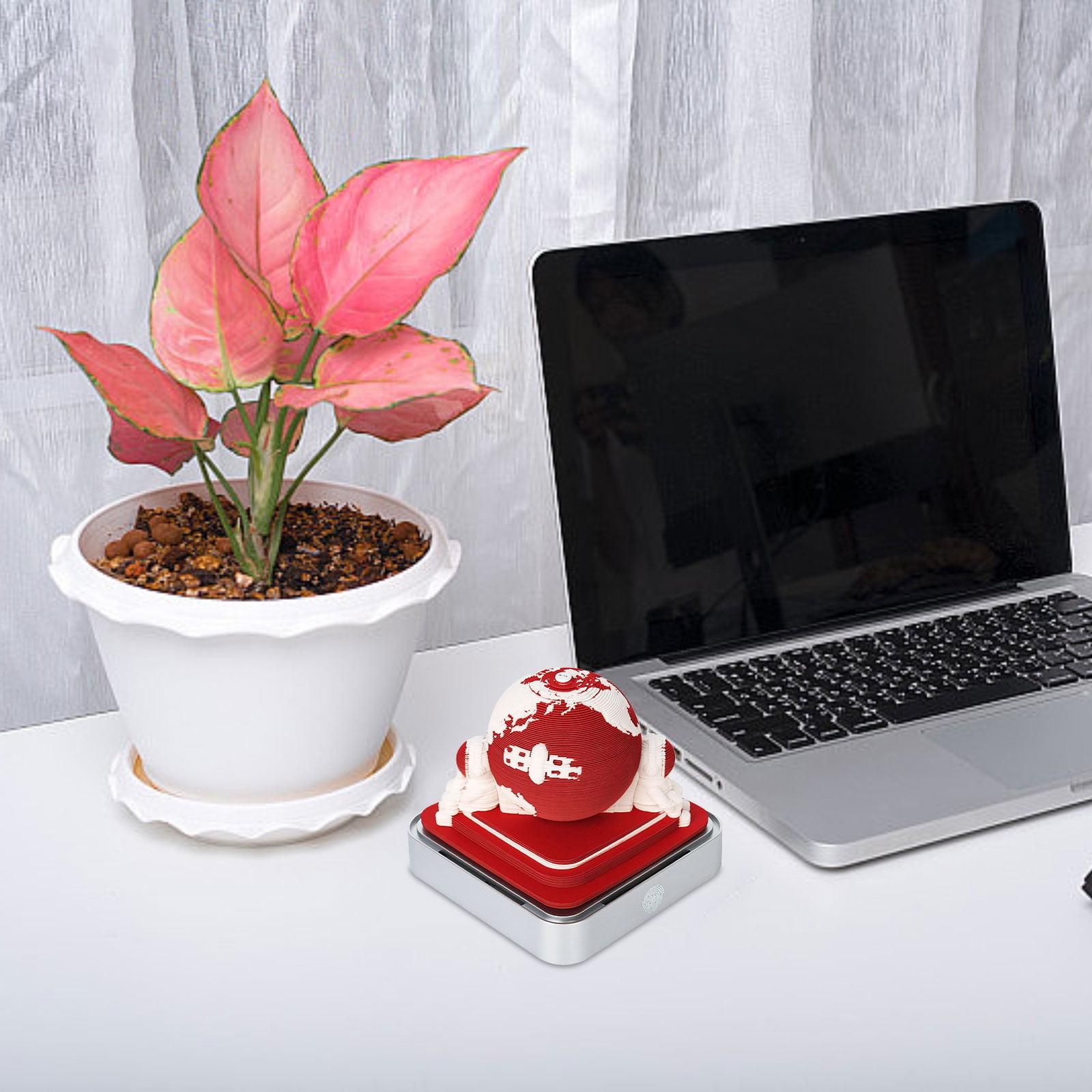 3D Calendar 2026,Desk Time Piece Calendar With LED Lights,Creative 3D Memo Pad Calendar, Desk Calendar DIY Paper Carving Art Calendar Sculpture,Sticky Note Desktop Decoration Gift-Blue Earth