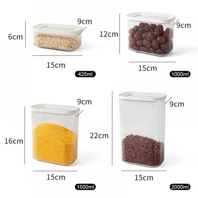 Food Storage Container for Pantry Organization with Lids, BPA Free Plastic Food Containers for Flour and Sugar Storage, Size: 46.7 oz, Yellow