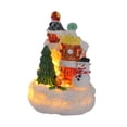 thumbnail image 2 of Casa luminosa navideña Casa navideña navideña Micro paisaje Adorno de escritorio Escena de invierno Figura de Papá Noel para interior, 2 of 9