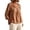 Brown, variant on Women T-Shirts Casual Round Neck Blouse Loose Fit Commute Tops Shirt Cozy Solid Color Streetwear