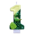 thumbnail image 2 of Cthrlog 1st Birthday Cake Candle Dinosaur Theme Birthday Decorations, 3D Green Number 1 Cake Topper with Glitter, Safe Kids Party Decor for Boys Girls Baby First Birthday Celebration, 2 of 6