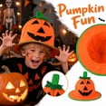 thumbnail image 2 of ZsaeSM Halloween Pumpkin Hat for Kids Funny Novelty Cute Hat with Wide Brim Performance Cosplay Cap for Trick or Treat Party, 2 of 7