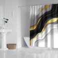 thumbnail image 2 of Black White Gold Wave Marble Shower Curtain 72"x72" ,Bathroom Decorative Shower Curtains Set with 12 Hooks,Modern Waterproof Washable Shower Curtain, 2 of 6